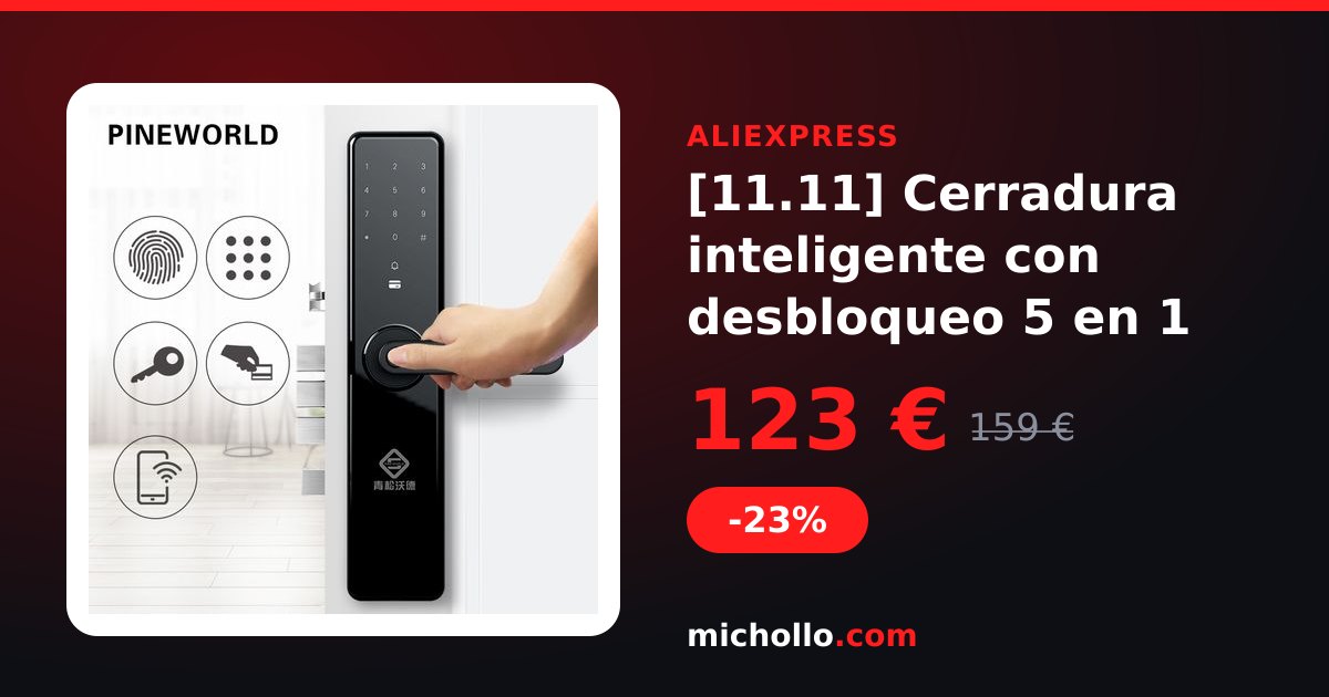 [11.11] Cerradura inteligente con desbloqueo 5 en 1