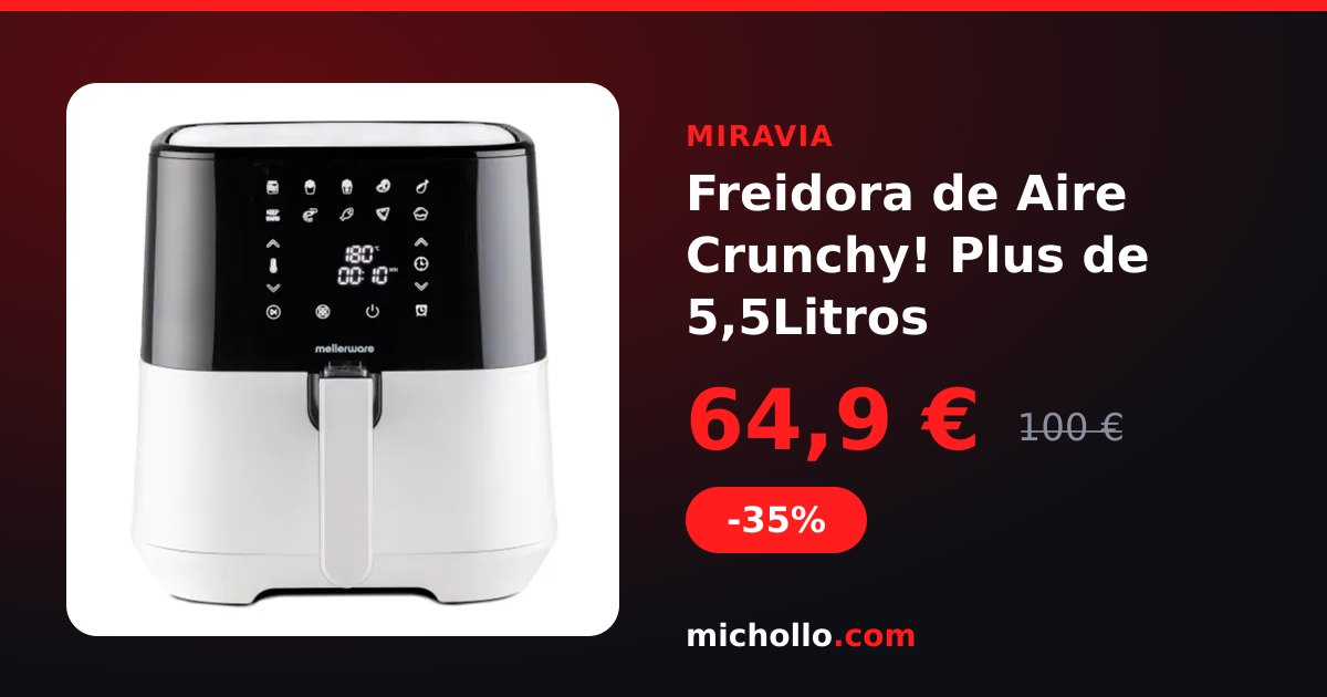 Freidora de Aire Crunchy! Plus de 5,5Litros