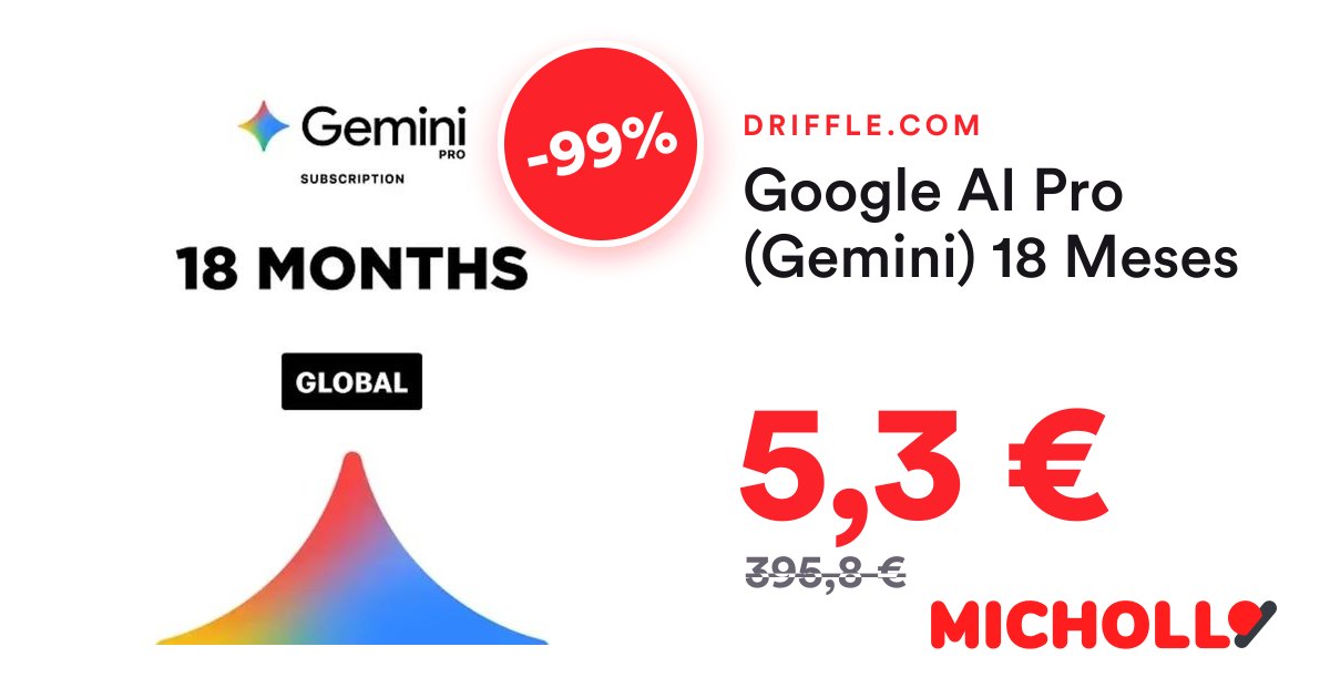 Google AI Pro (Gemini) 18 Meses - Acceso Inteligencia Artificial Avanzada