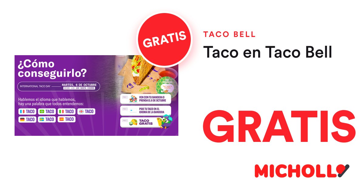 Taco Supreme Gratis en Taco Bell