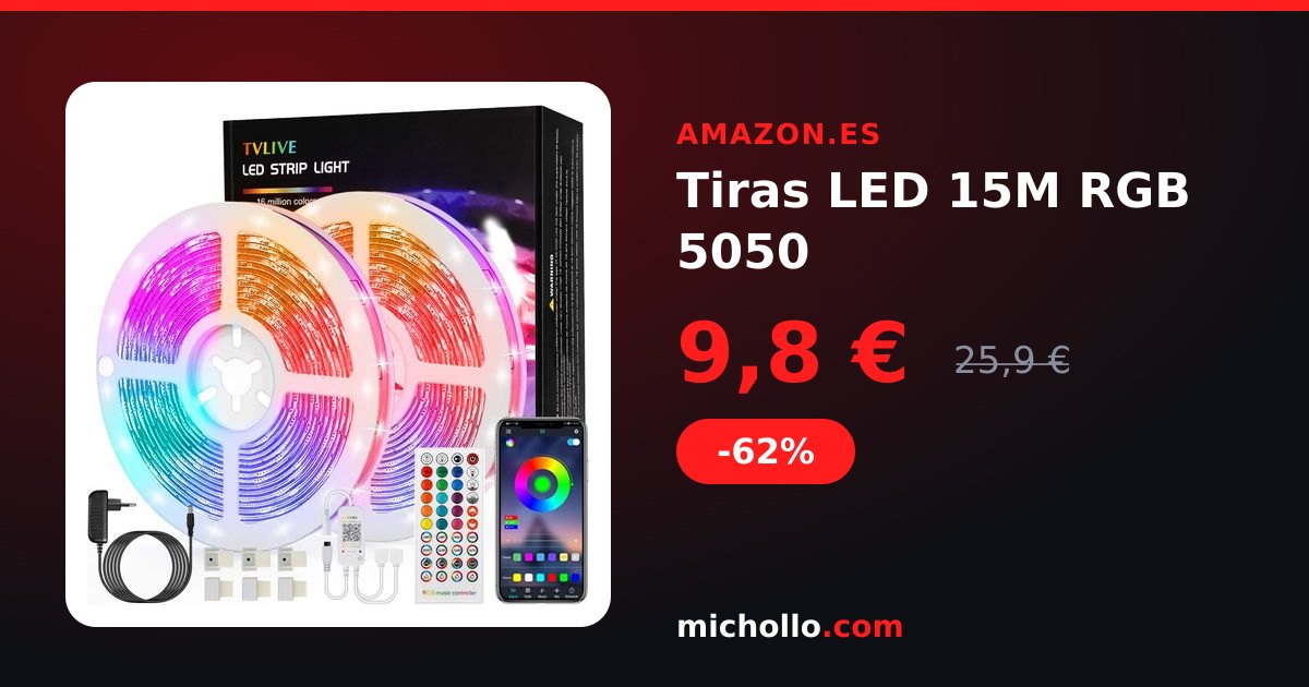 Tiras LED 15M RGB 5050